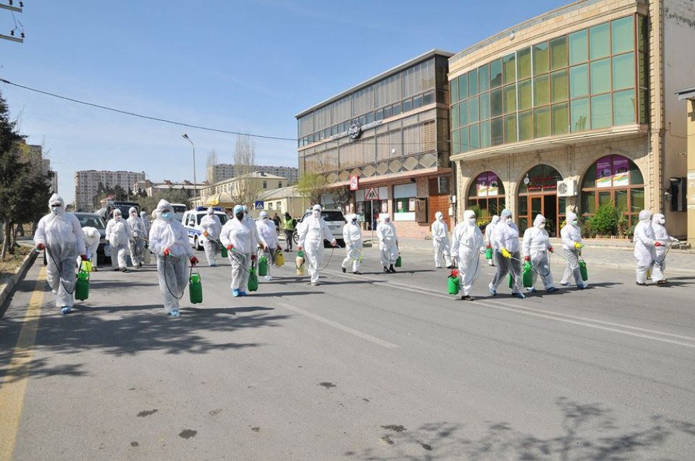Xırdalanda genişmiqyaslı dezinfeksiya işləri görülüb - FOTO