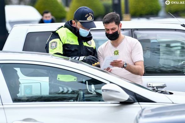 Yol polisi karantin rejiminə əməl olunmasına belə nəzarət edir - FOTO
