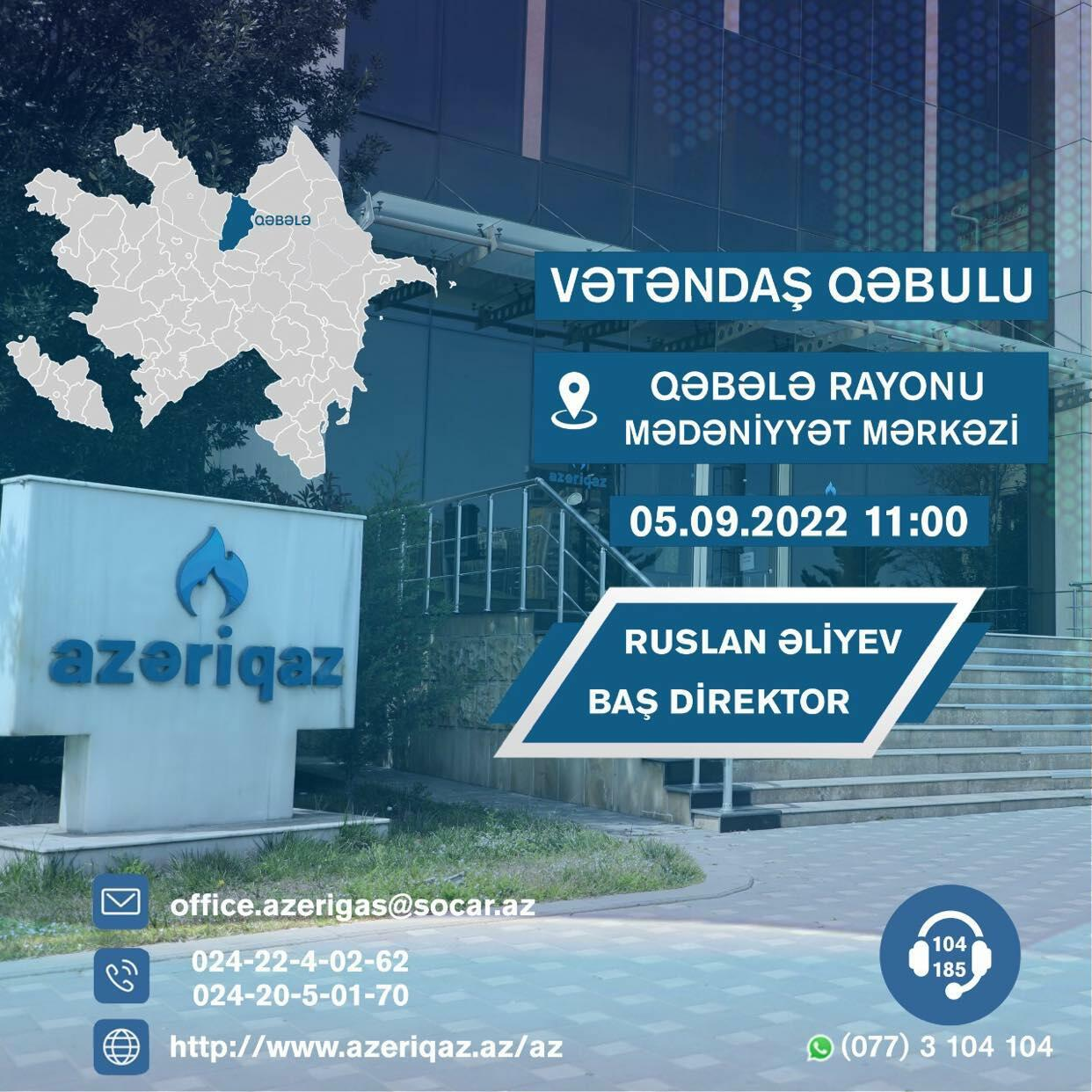 Ruslan Əliyev Qəbələ və Oğuzda vətəndaş qəbulu keçirəcək
