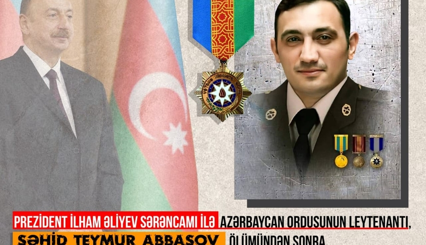 Prezident şəhid leytenant Teymur Abbasovu təltif etdi - Foto