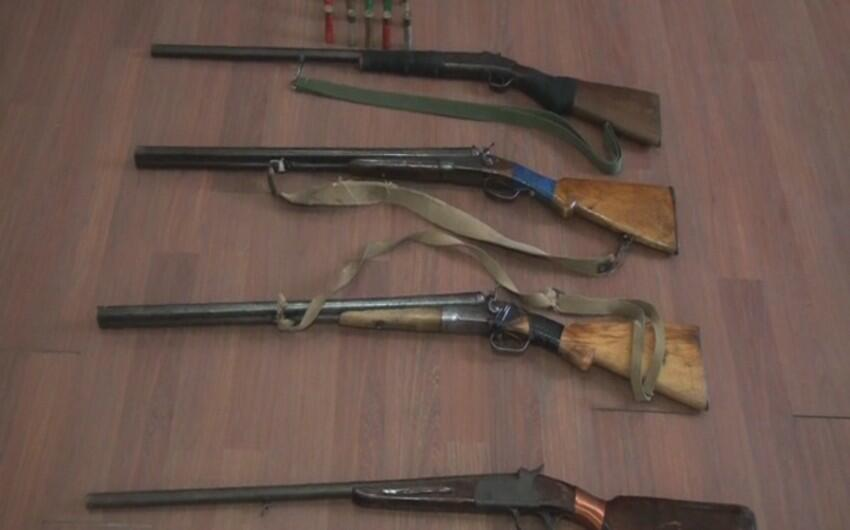 Balakən sakinlərindən 4 tüfəng və narkotik götürüldü - FOTO