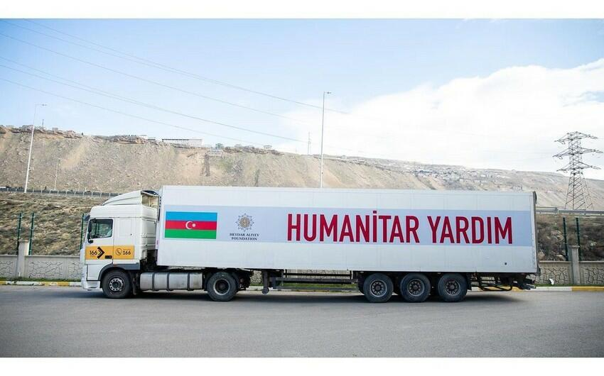 Mehriban Əliyeva Türkiyəyə yardımlarla bağlı paylaşım edib