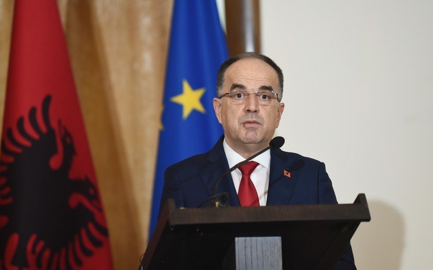 Albaniya Prezidenti Bayram Beqayın rəsmi qarşılanma mərasimi olub