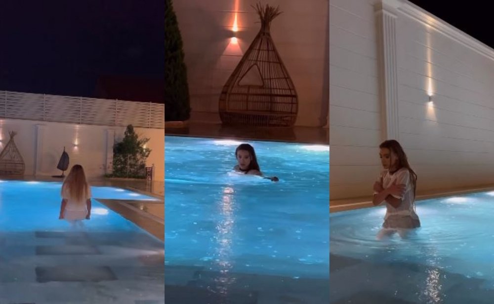 Röya paltarda hovuza girdi -