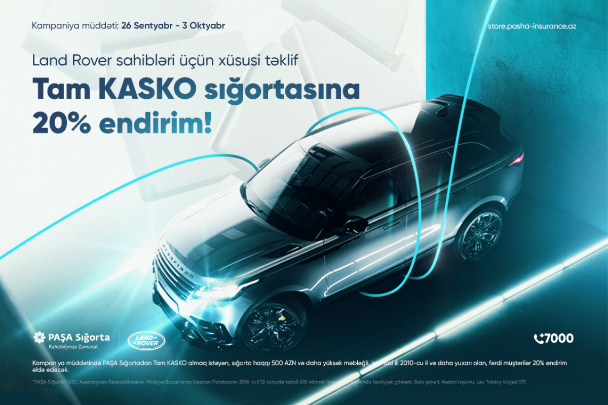 PAŞA Sığortadan Land Rover həvəskarlarına özəl Tam KASKO kampaniyası başlayıb - FOTO