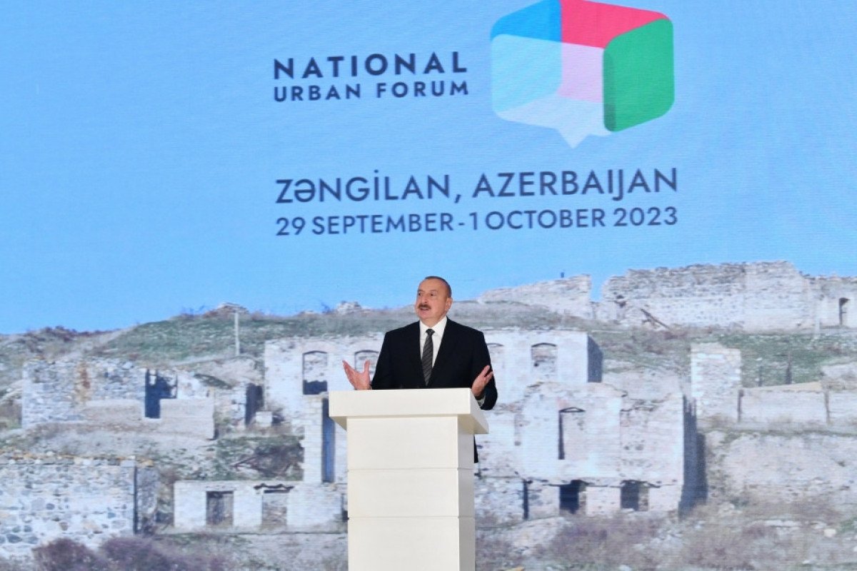 Zəngilanda 2-ci Azərbaycan Milli Şəhərsalma Forumunun açılış mərasimi keçirilib, Prezident çıxış edib - YENİLƏNİB-1