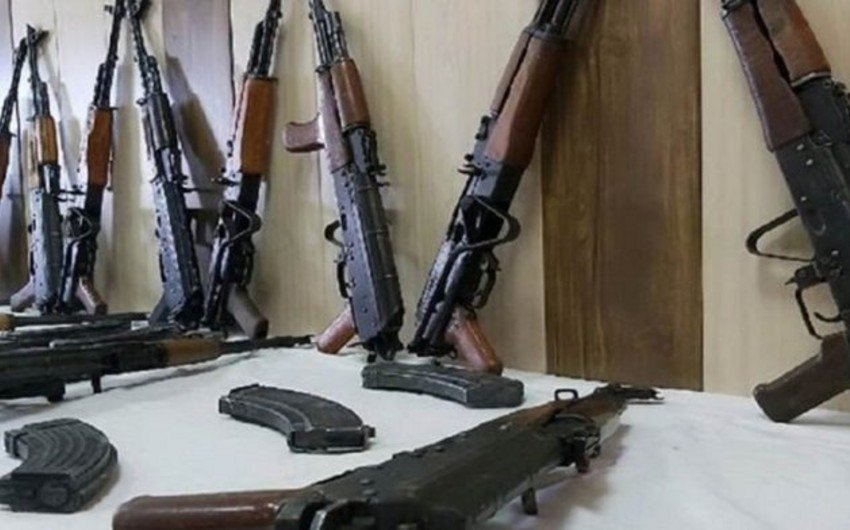 Xankəndidə avtomat, qumbara və qumbaraatan tapılıb