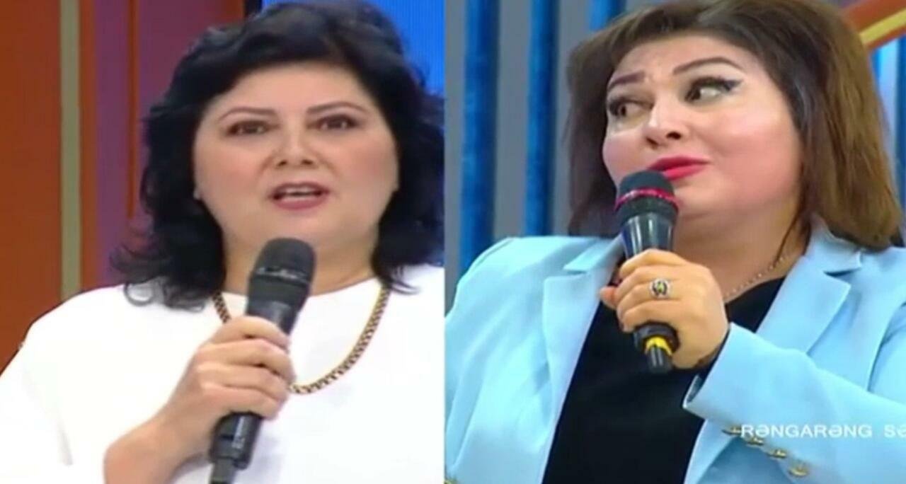 Barışmaq üçün efirə çıxan Telli və Zülfiyyə yenidən dalaşdılar - VİDEO