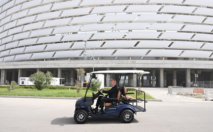 Prezident Bakı Olimpiya Stadionunun ərazisində COP29-a hazırlıqla bağlı görülən işlərlə tanış olub