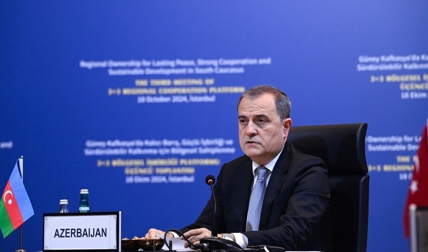 Ceyhun Bayramov “3+3” regional platformasının nazirlər toplantısında çıxış etdi