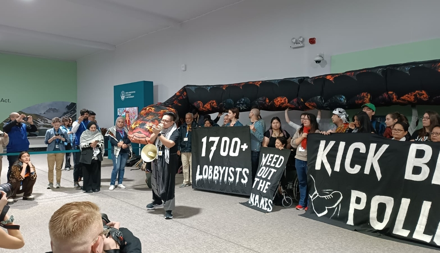 COP29-un 5-ci günü - ekofəallar "ilanla" aksiya keçirirlər - VİDEO