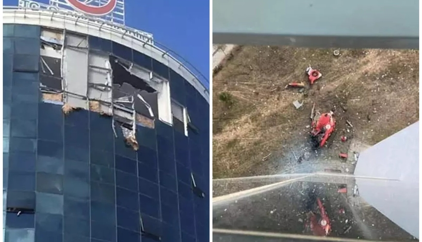 Türkiyədə helikopter xəstəxana binasına çırpıldı- FOTOLARYENİLƏNİB