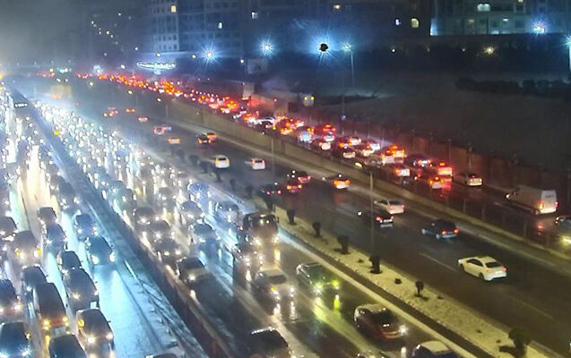 Bakı-Sumqayıt yolunda güclü tıxac - FOTOLAR