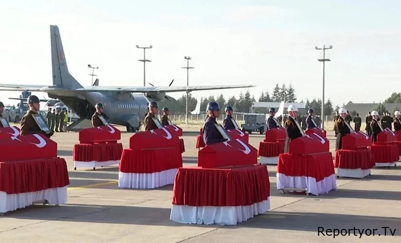 Təyyarə qəzasında şəhid olan hərbçilərlə Ankarada vida mərasimi keçirilir