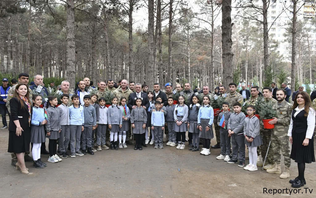 Abşeronda Zəfər Günü ilə bağlı ağacəkmə aksiyası keçirildi - FOTO