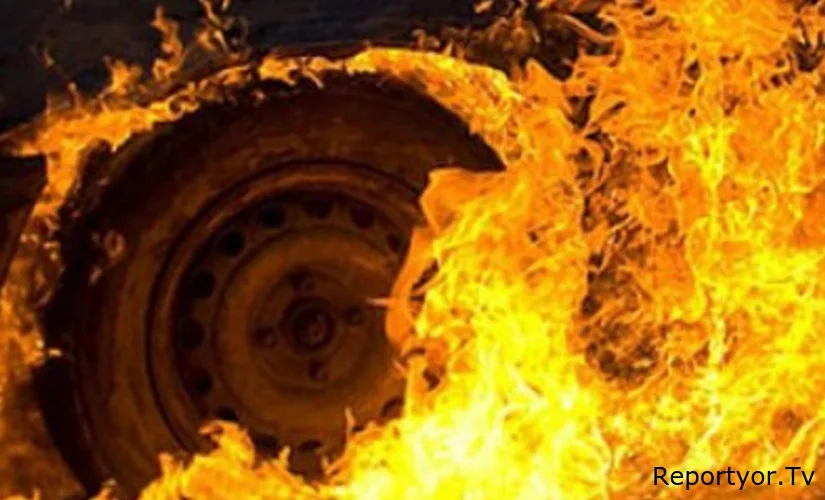 Masazırda avtomobil yanıb, ölən və yaralılar var