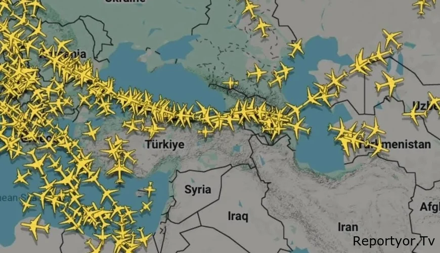 Bakı üzərindən uçuşlar artdı: Beynəlxalq reyslər səmada tıxac yaratdı - Foto