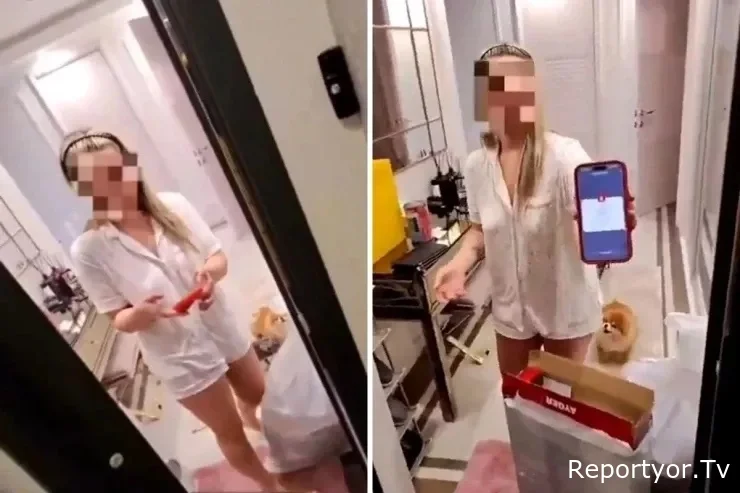 Kuryer çağıran qadın görün ondan nə istədi