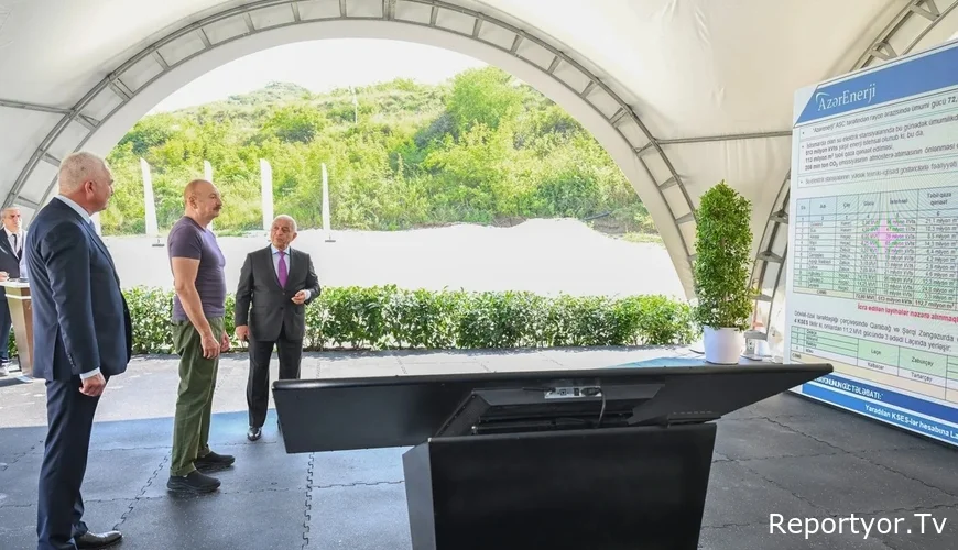 Prezident Laçında Hoçaz çayının üzərindəki su elektrik stansiyalarının açılışında iştirak edib